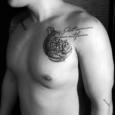 Chest Mens Compass Abstract Small Chest Tattoo Small Chest Tattoos Chest Tattoo Men Chest Tattoo