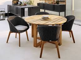 Tangkula 5 pcs patio wicker dining set, outdoor rattan table and chairs with w/tempered glass table top & padded cushions, wicker patio conversation furniture set for balcony patio garden. Cane Line Outdoor Endless Teak Wicker Dining Set Cnoendlssdinset