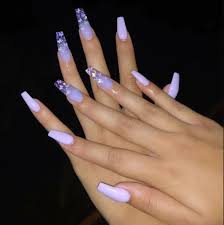 Acrylic nails are artificial nails. Pin By On Make Me Take My Nails Off Lilac Nails Lavender Nails Fire Nails