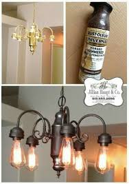 Bingo Edison Bulbs With Gloss Black Will It Be Bright Enough Painting Light Fixtures Spray Painting Light Fixtures Chandelier Makeover