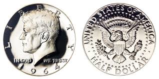 1964 Kennedy Silver Half Dollar Heavily Accented Hair 90