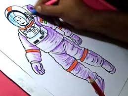 Draw a face in the visor. How To Draw Nasa Astronaut Drawing Youtube