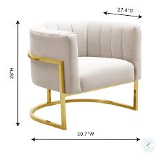 Magnolia Spotted Cream Chair With Gold Base Furniture Chair Cream Chair