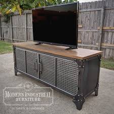 Here is one of the media consoles that we recently made with a polished finish. Modern Industrial 60 In Media Console Carnegie Solid Wood Etsy In 2021 Media Console Industrial Media Console Modern Industrial Furniture