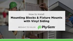 I think that mount is for solid siding (wood or fiber cement). How To Install Mounting Blocks Fixture Mounts With Vinyl Siding Youtube
