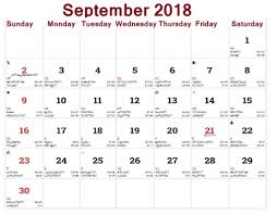 September 2018 Calendar Hindu Panchang Tamil Telugu Marathi Malayalam Calendar Monthly Calendar 2018 September