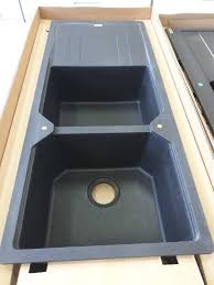 We stock kitchen sinks in a range of colours and finishes, including white, black, graphite, onyx and more. Franke Onyx Ubg221on Reversible Black Double Bowl Sink With Drainer Rrp 1099 With Franke Wastes Fowles Auction Sales