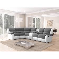 Sur notre boutique en ligne, retrouvez une sélection de canapés d'angles au meilleur prix du web ! Canape D Angle Gauche Relax Accoudoir Modulable Bi Matiere Blanc Gris