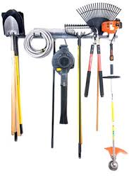 If you have the tools and the space, continue down the wall until you are completely organized. Large Yard Tool Storage Rack