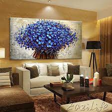 Nastennaya Zhivopis Cvetok Ruchnaya Rospis Mastihinom 3d Tekstur Cvetok Ruchnaya Rospis Kartiny Maslom Holst Wall Painting Flowers Wall Art Pictures Wall Painting