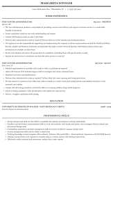 test center administrator resume sample