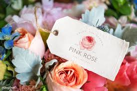 Download Download Premium Psd Of Bouquet Of Colorful Flowers With A Label Mockup Colorful Flowers Flowers Bouquet Gift Flower Shop Names