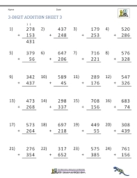 A math website kids love! 3 Digit By 3 Digit Addition And Subtraction With Regrouping Novocom Top