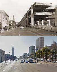 1990 The Embarcadero Freeway Then And Now When Damage Was Found After The 1989 Loma Prieta Earthq Embarcadero San Francisco California California Missions