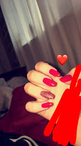 Red Acrylic Coffin Glitter Nails Red Nails Glitter Glitter Nails Acrylic Nails Tumblr Just match the shade of red to your dress.