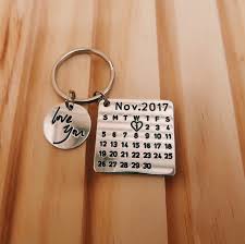 Personalized Calendar Keychain Calendar Keychain Personalised Calendar Boyfriend Gifts