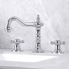 Kaima Widespread Bathroom Faucet Three Holes Two Handle Bathroom Sink Faucet Chro Bathroom Sink Faucets Chrome Faucets Bathroom Vintage Bathroom Faucets Chrome