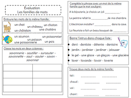 Evaluation Sur Les Familles De Mots L Ecole De Crevette En 2020 Familles De Mots Evaluation Ce1 Lecture Ce1