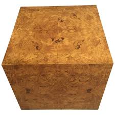 Mid Century Modern Burl Wood Cube Side Table Burled Wood Cube Side Table Mid Century Modern