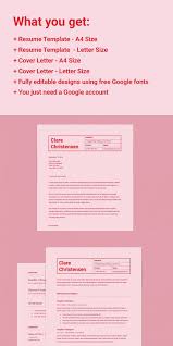Pink Google Docs Resume Template Resume Template Cover Letter Template Templates