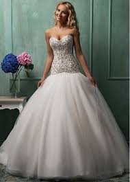 Magbridal Gorgeous Tulle Organza Sweetheart Neckline Dropped Waistline Ball Gown Wedding Dres In 2020 Ball Gown Wedding Dress Wedding Dresses 2014 Ball Gowns Wedding