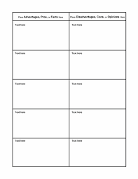 pros and cons comparison t chart for students chart templates