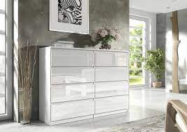 Casa padrino landhausstil schrank weiss braun 70 x 35 x h 120 cm schrank buffet antik massiv dunkelbraun in. Weisse Kommode Sideboard 8 Schubladen Hochglanz Modern Wohnzimmer Schlafzimmer 120 Cm Esa Home