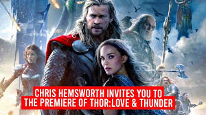 Love and thunder will feature some more familiar faces outside of natalie portman's jane foster. Chris Hemsworth Invites You To The Premiere Of Thor Love Thunder Animated Times
