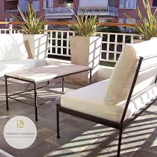 Sillones Y Mesa Hierro Con Tapa De Cemento Muebles De Exterior Muebles Terraza Sillon De Hierro