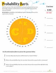 Probability Darts 1 Probability Middle School Math Worksheets Probability Worksheets