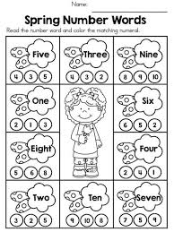 Spring Number Words Fun And Engaging Activity To Teach Recognition Kindergarten Math Activities Spring Math Activities Kindergarten Spring Math Kindergarten