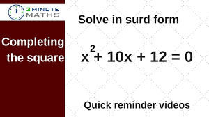 Step 2 move the number term (c/a) to the right side of the equation. Completing The Square And Solving In Surd Form Gcse Maths