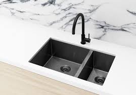 When it comes to designing your dream home, you can't forget about the plumbing fixtures. One And Half Bowl Stainless Kitchen Sink Brushed Gun Metal By Meir