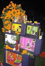 Modern Day Of The Dead Altar Elements That Should Be Part Of An Alter Marigolds Incense Salt Photo Day Of The Dead Art Day Of The Dead Dia De Los Muertos