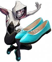 Three comics creators are responsible for the striking suit. Spiderman Spider Man Into The Spider Verse Gwendolyn Maxine Gwen Stacy Blue Cosplay Shoes