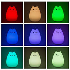 Concepts of light and color a set of interactive java applet tutorials to help you understand how color and optics for kids: Wonyered Children Night Light Led Silicone Cat Lamp 12 1 Color Kids Bedside Lights With
