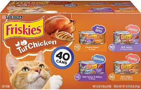 Friskies products are formulated with cats in mind at every step to deliver just the right balance of tasty nutrition in cats' favorite varieties. Amazon Com Purina Friskies Gravy Wet Cat Food Variety Pack Turchicken Extra Gravy Chunky Meaty Bits Shreds 40 5 5 Oz Cans Pet Supplies