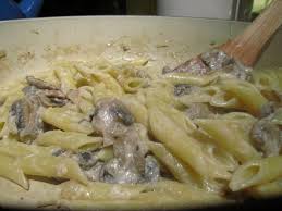 Pasta In A Creamy Mushroom Sauce The Vegetarian Salmon
