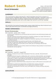 These resume samples make it easy to create a resume that's customized to your skills and experience. Brand Ambassador Resume Samples Qwikresume