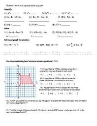 8th Grade Math Common Core Review Packet Graphing Linear Equations 8th Grade Math Review Packet