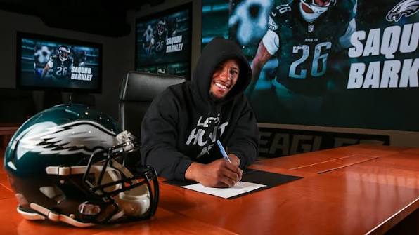 I want to be here for a very long time': Saquon Barkley signs two-year  extension