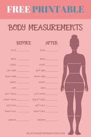 Printable Body Measurement Chart Delicious Determination