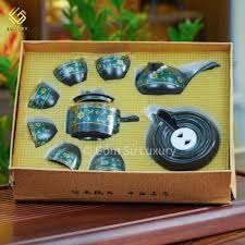 Bộ ấm chén uống trà cối xay 9 món gốm sứ đặc biệt – Tổng Kho Hằng Thành