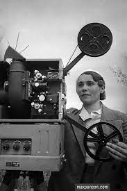 Rosswolfe A Female Projectionist In Tashkent Uzbekistan 1930s Outdoor Cinema Vintage Cinema Photo