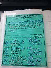 Factoring Trinomials In Quadratic Form Homeschool Math Math Instruction High School Survival