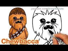 How To Draw Star Wars Chewbacca Cute Step By Step Easy Star Wars Drawings Cute Drawings Chewbacca