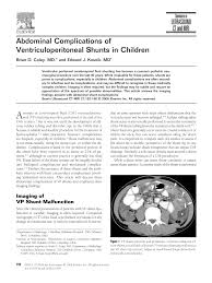Pdf Abdominal Complications Of Ventriculoperitoneal Shunts In Children