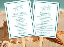 Beach Wedding Program Fan Template Ceremony Program Lazy Starfish Ocean Instant Download P Beach Wedding Programs Diy Wedding Programs Wedding Program Fans