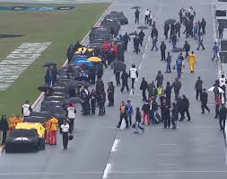The rain delay started just after 2 p.m. Rain Delays Nascar Talladega Playoff Race To Monday After Stage One Video B104 Wbwn Fm
