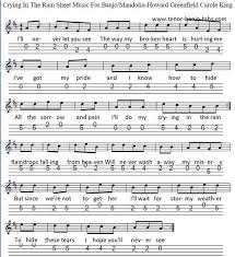 D g f#m bmi've got my pride and i know how to hide. Crying In The Rain Sheet Music By The Everly Bros Tenor Banjo Tabs